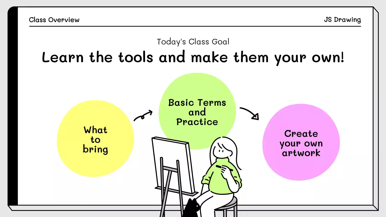 Yellow Simple Drawing Course Invitation Presentation