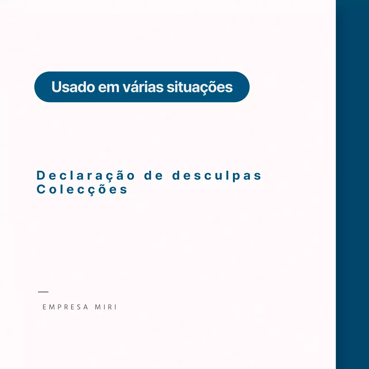 Uma coleção de simples pedidos de desculpa em azul