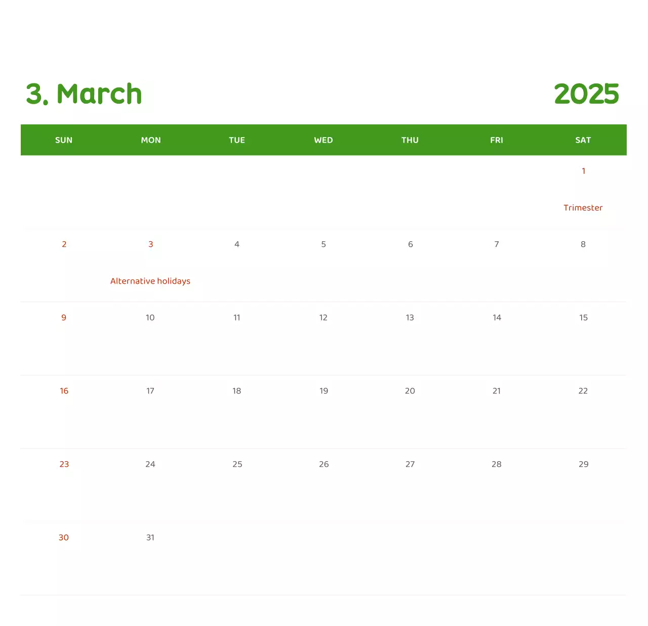 Lịch với hình ảnh minh họa đầy cảm xúc với nhiều màu sắc khác nhau