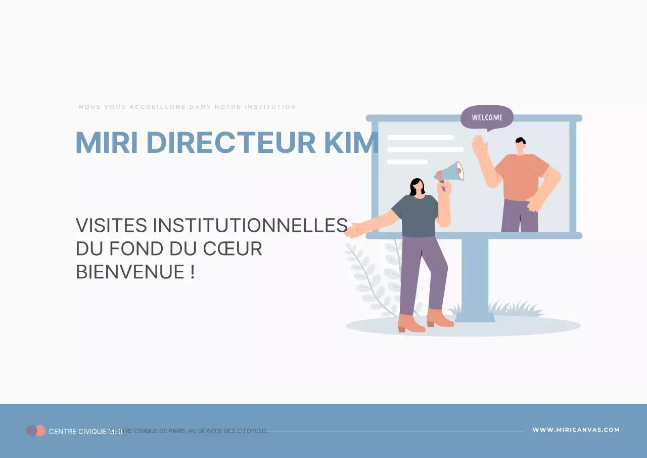 Un simple panneau de bienvenue en bleu clair et orange