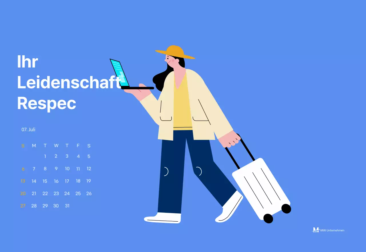 Motivationskalender mit energiegeladenen Illustrationen und positiven Zitaten auf hellblauem Hintergrund