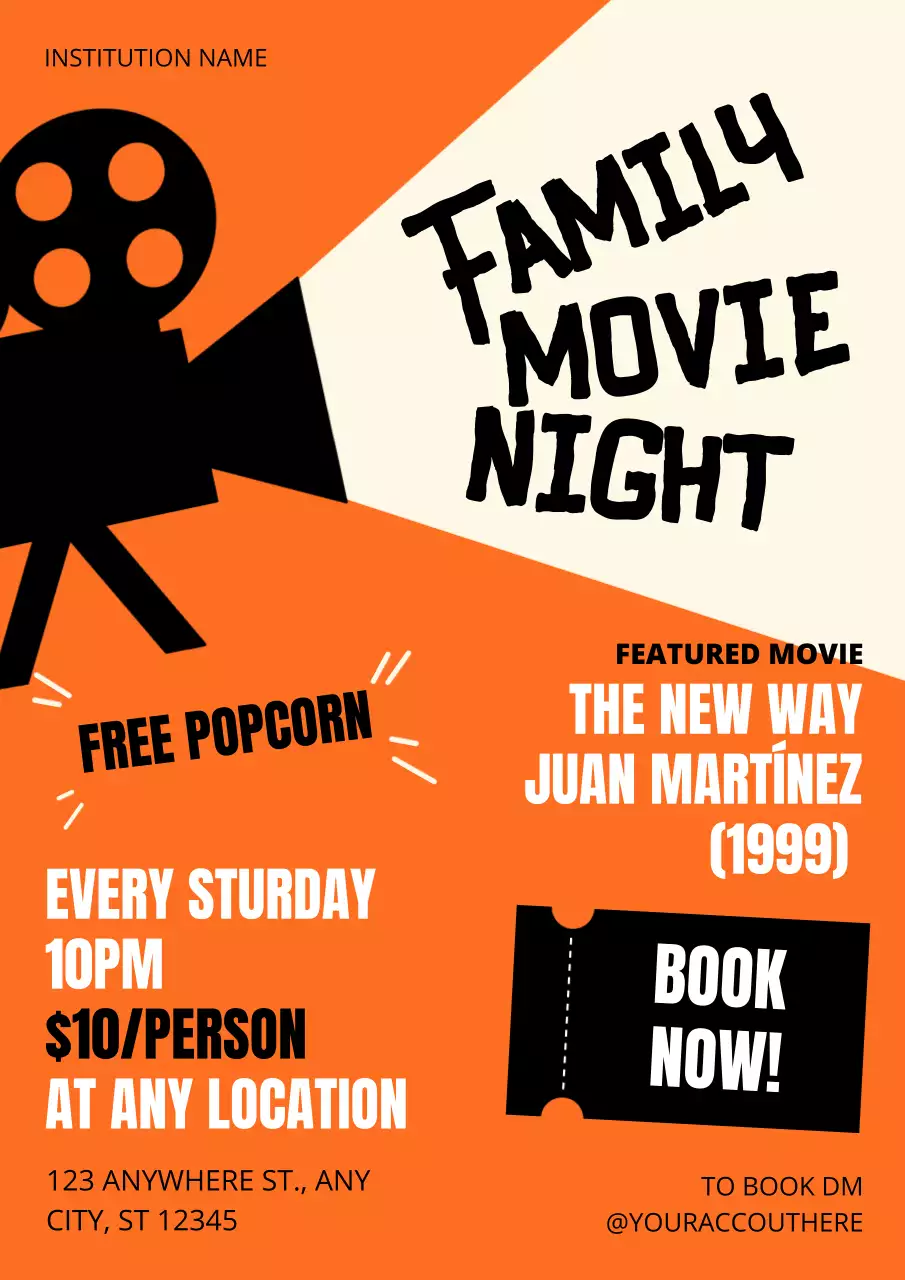 Orange Retro Movie Event Promotion Poster