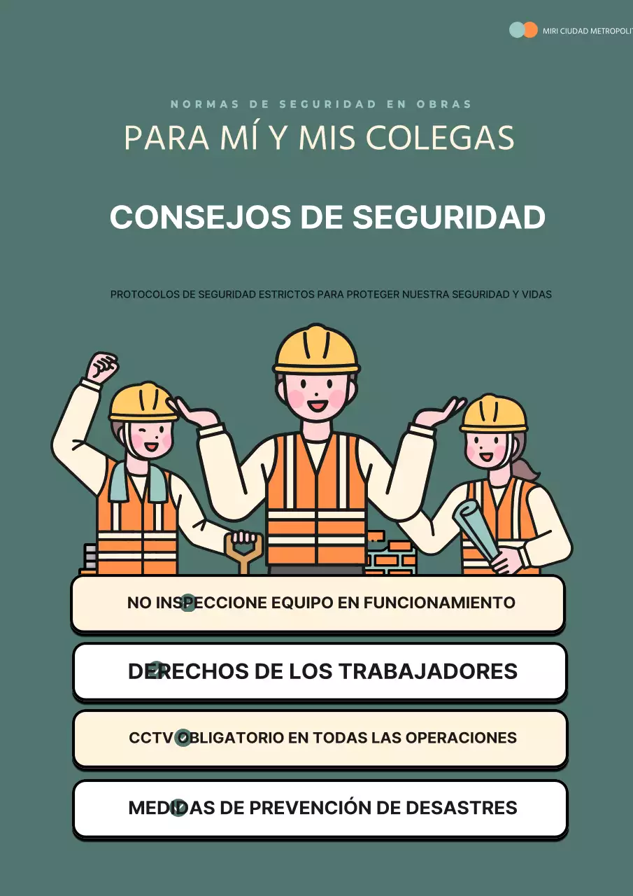 Promover lemas de seguridad laboral en verde y amarillo