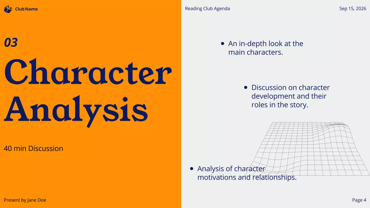 Blue Modern Reading Agenda Presentation