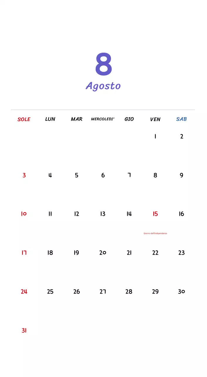 Calendario di Capodanno con simpatiche illustrazioni