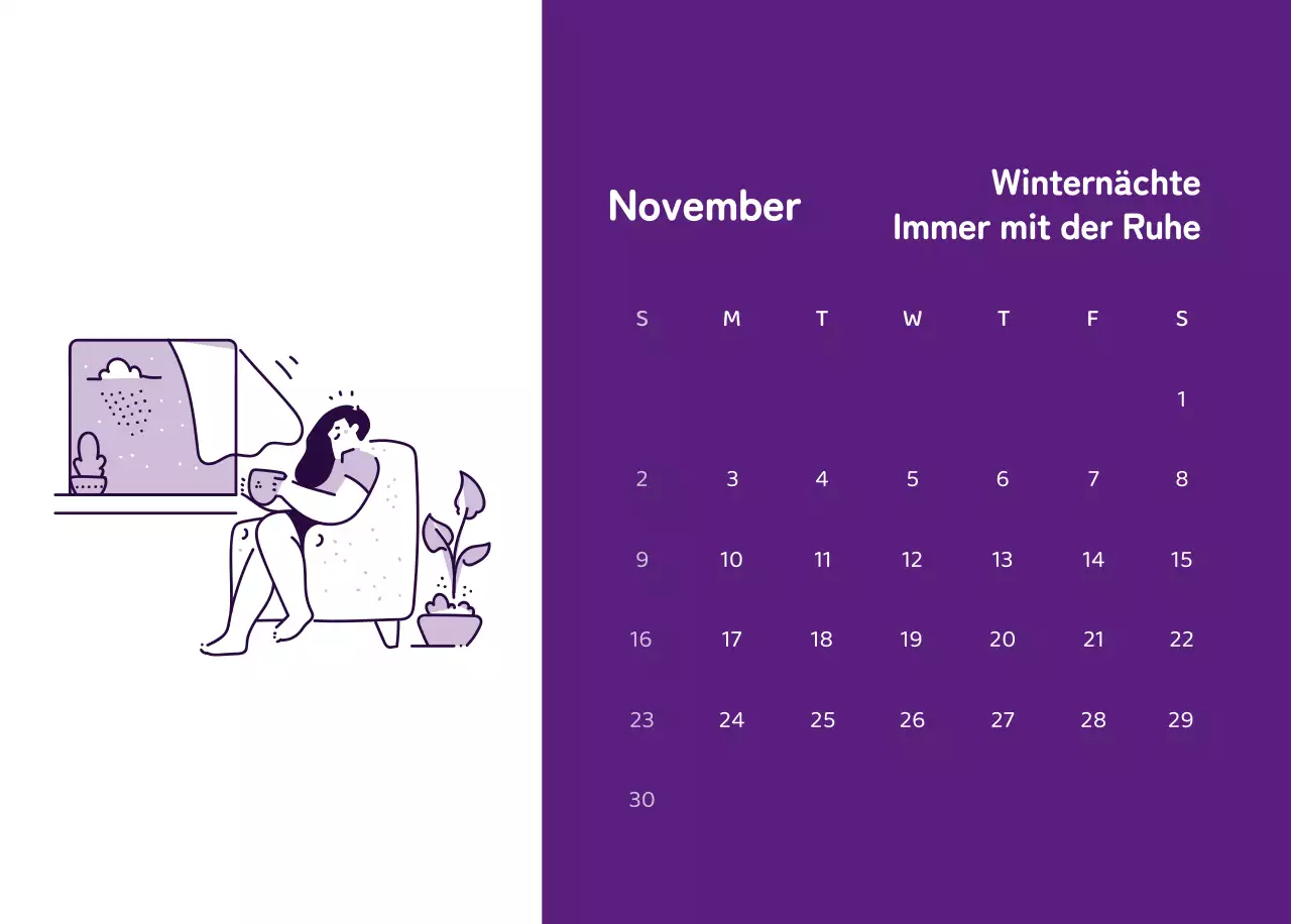 Kalender mit farbenfrohen und emotionalen Illustrationen