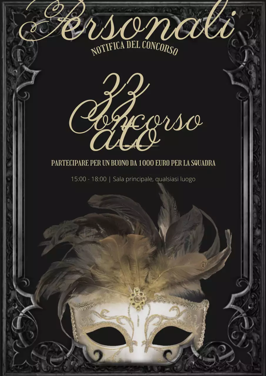 Annuncio del concorso in costume Black and Gold Classic