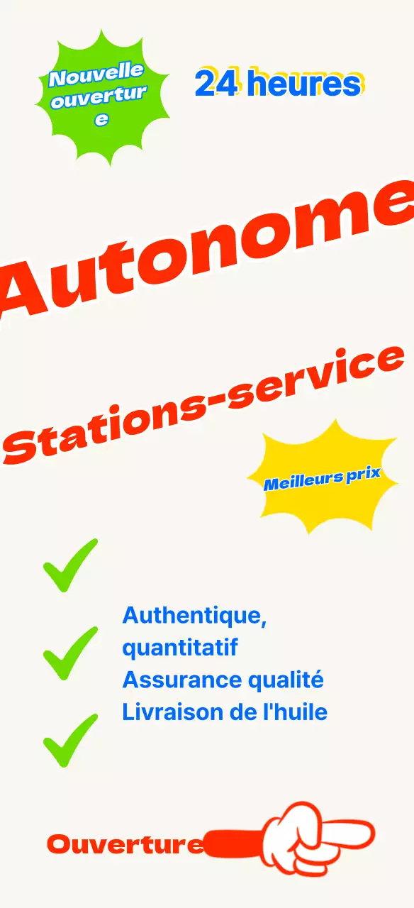 Enseigne de station-service vintage peinte à la main