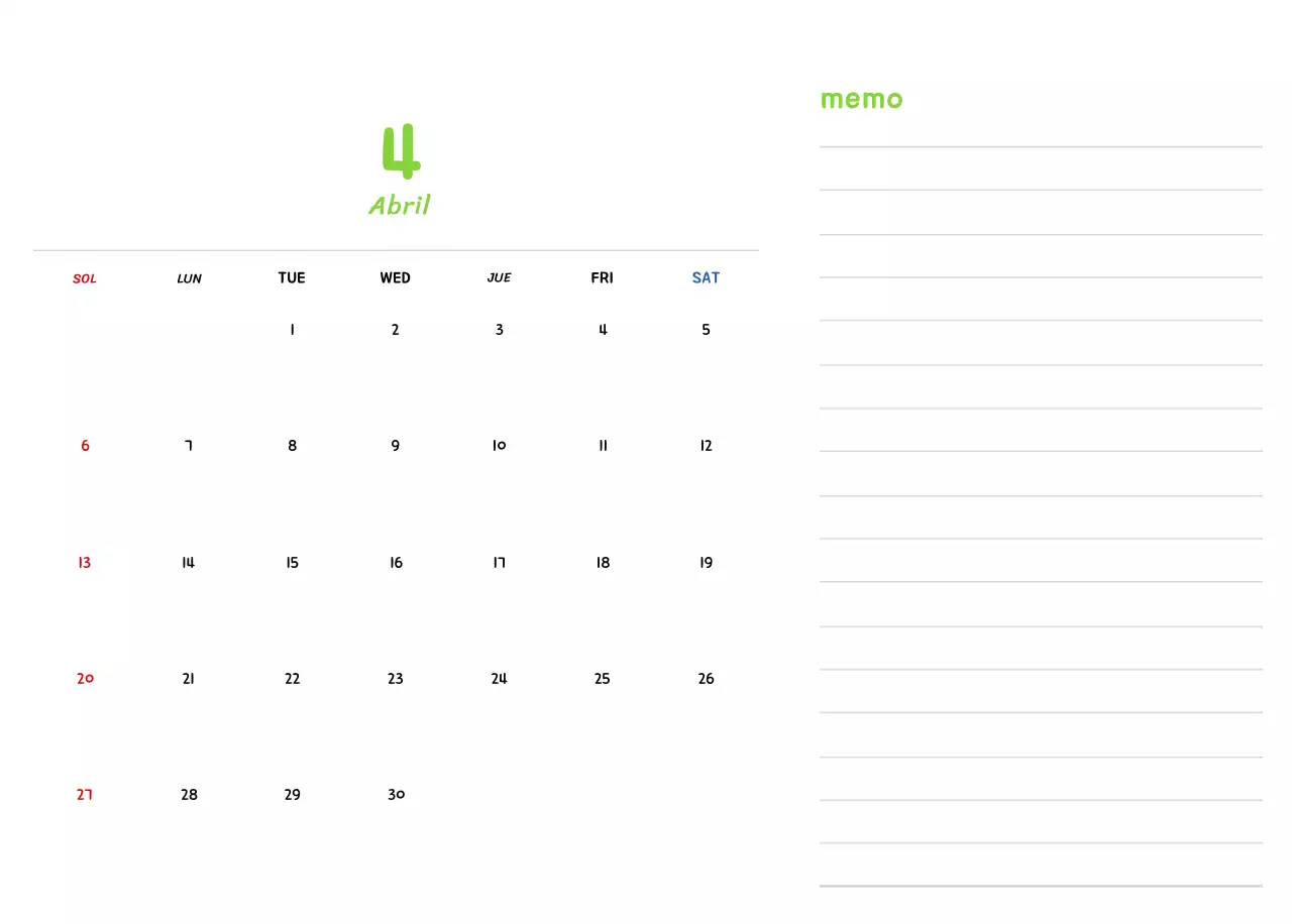 Calendario de Año Nuevo con simpáticas ilustraciones