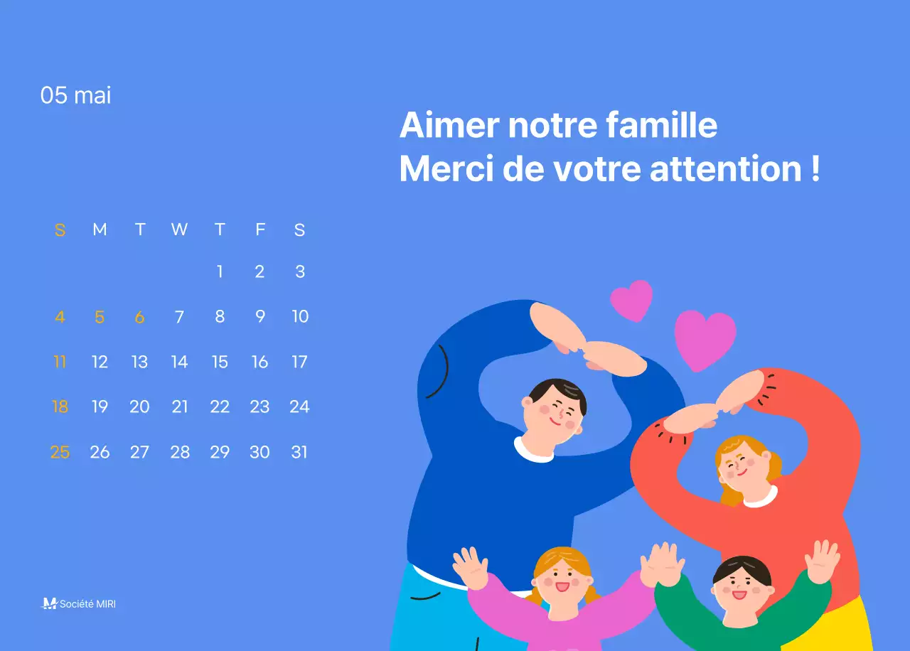 Calendrier de motivation avec des illustrations énergiques et des citations positives sur un fond bleu clair