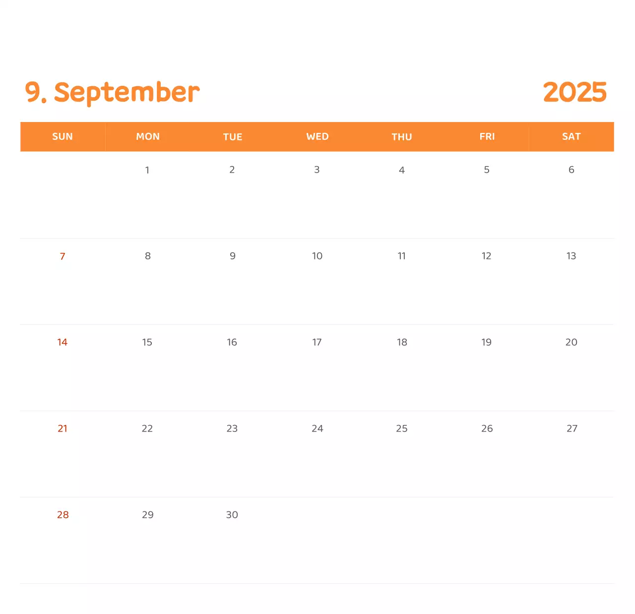 様々な色使いの情緒的なイラストが入ったカレンダー。