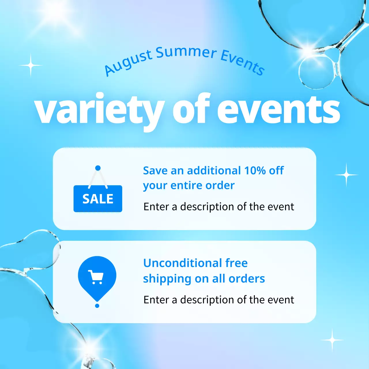 Blue Trendy Summer Promotion Instagram Carousel