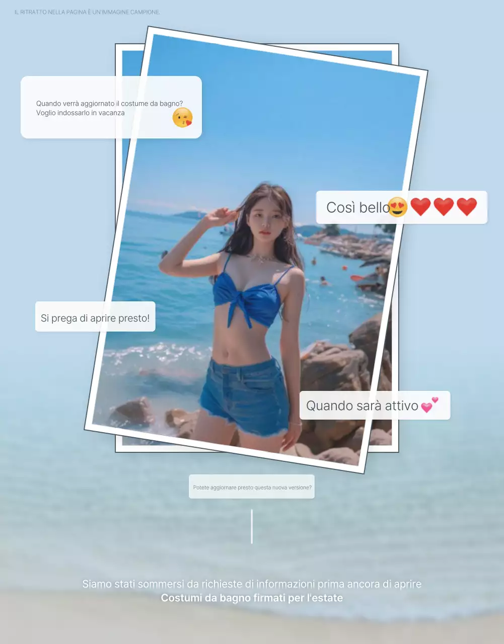 Concetto di emoji di tendenza per le vacanze estive in blu e azzurro per promuovere la moda