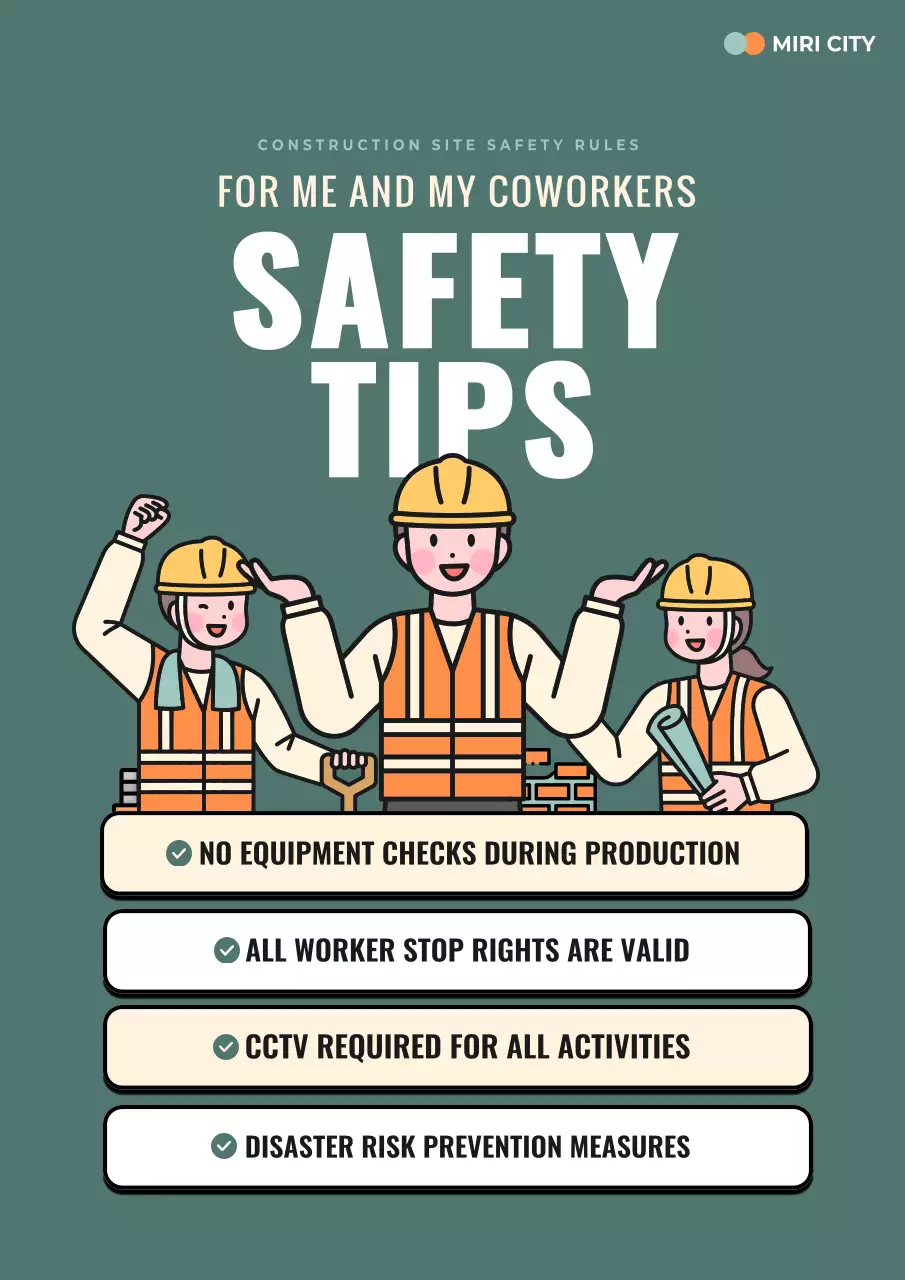 Green Minimal Safety Guideline Poster