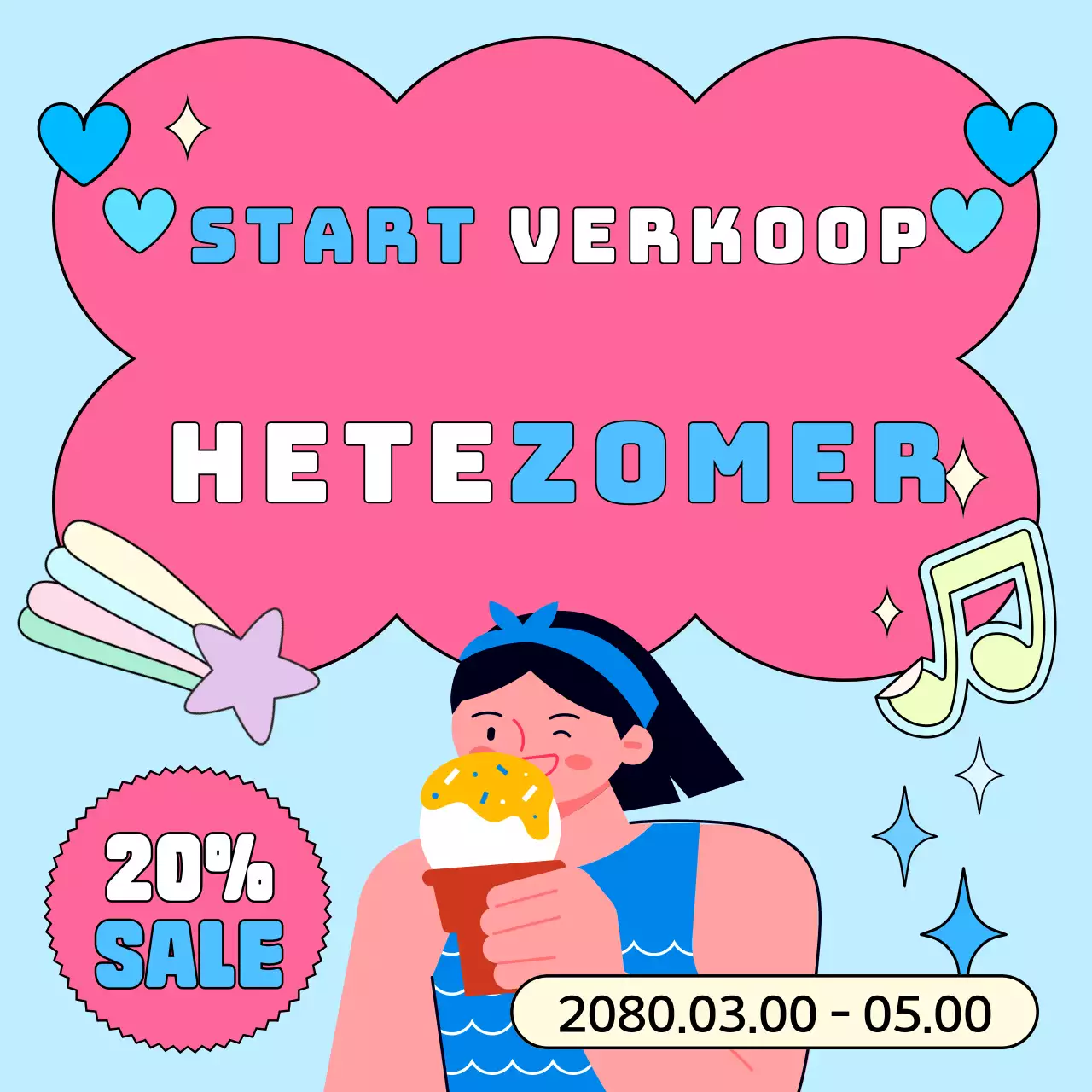 Een overzicht van kitscherige zomerevenementen in lichtblauw en roze