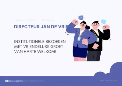 Eenvoudig welkomstbord in lichtblauw en marineblauw