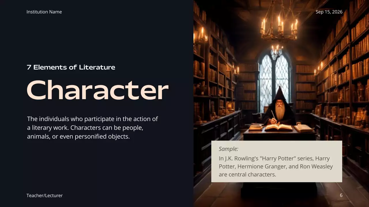 Beige Classic Literature Course Presentation