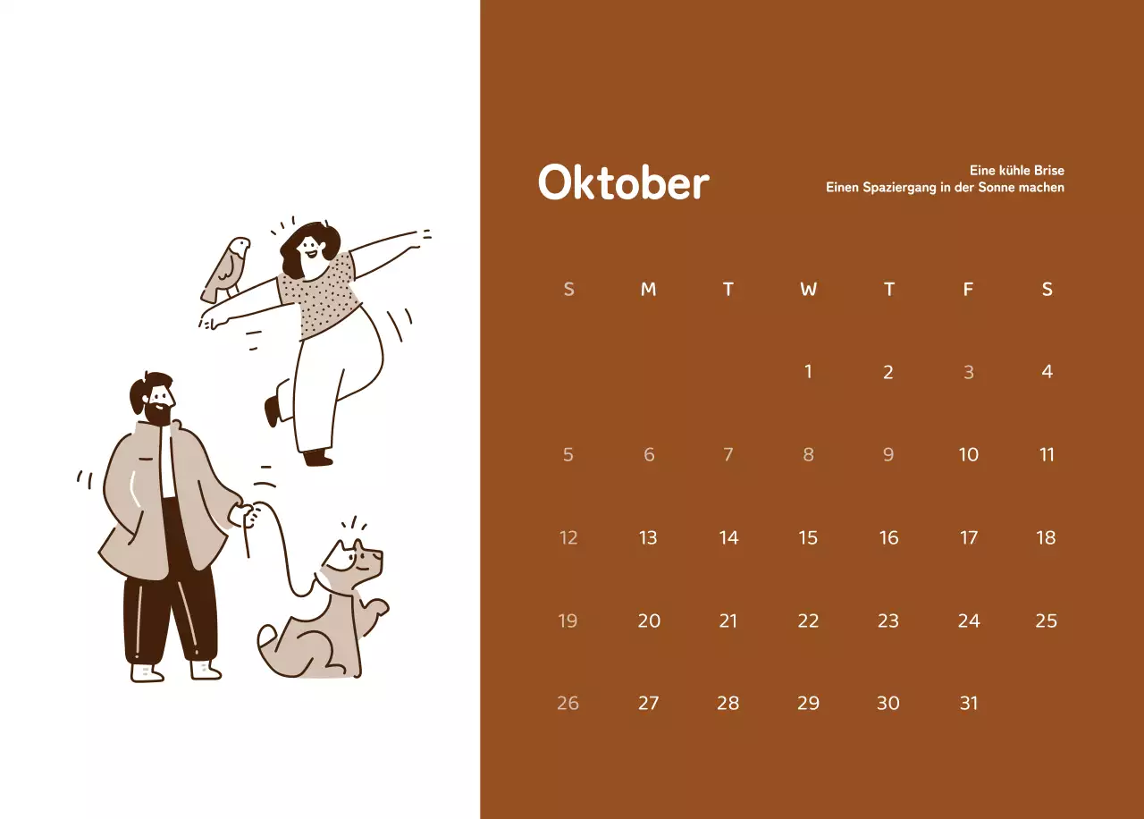 Kalender mit farbenfrohen und emotionalen Illustrationen