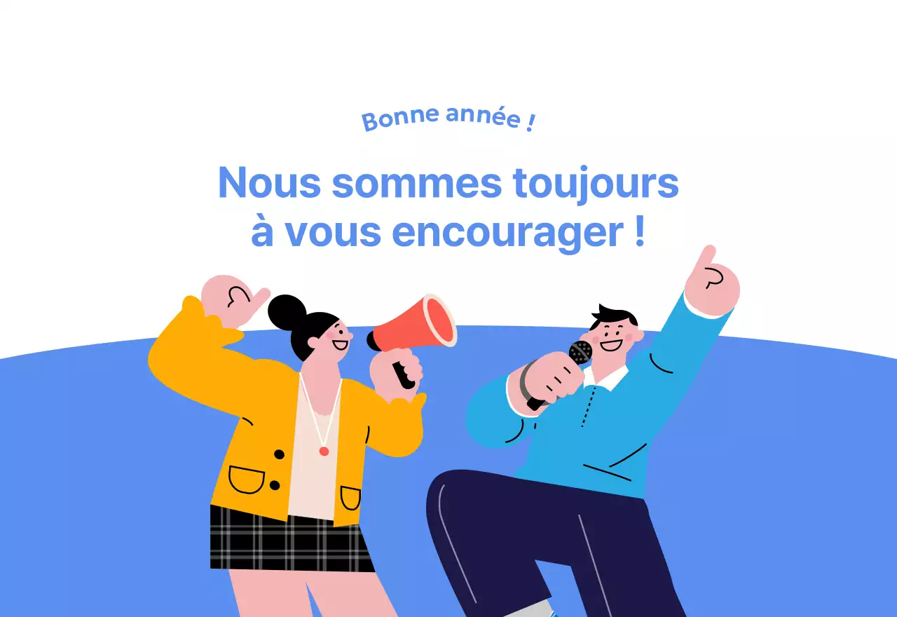 Calendrier de motivation avec des illustrations énergiques et des citations positives sur un fond bleu clair
