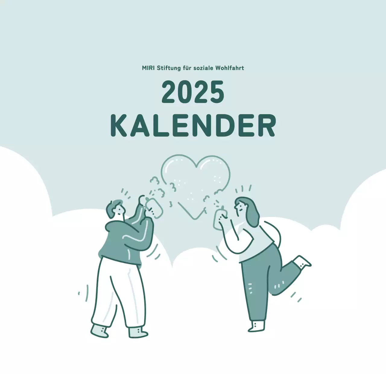 Kalender mit farbenfrohen und emotionalen Illustrationen