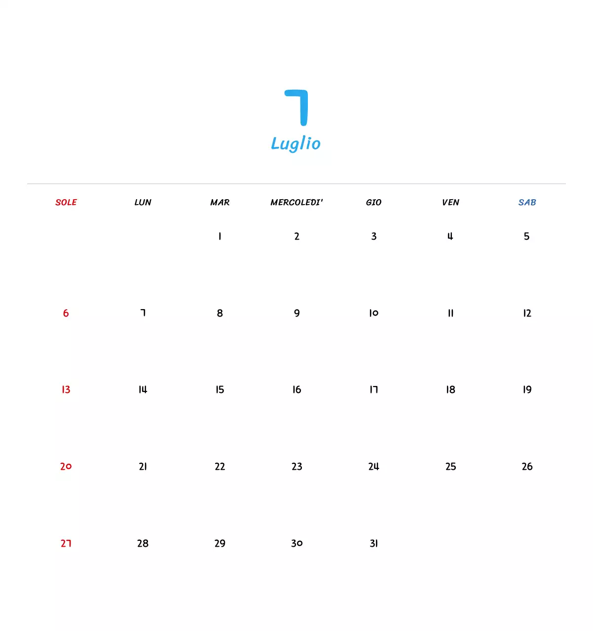 Calendario di Capodanno con simpatiche illustrazioni