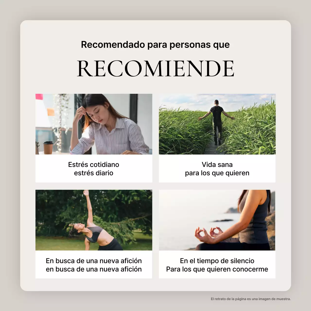 Promover el yoga moderno en beige