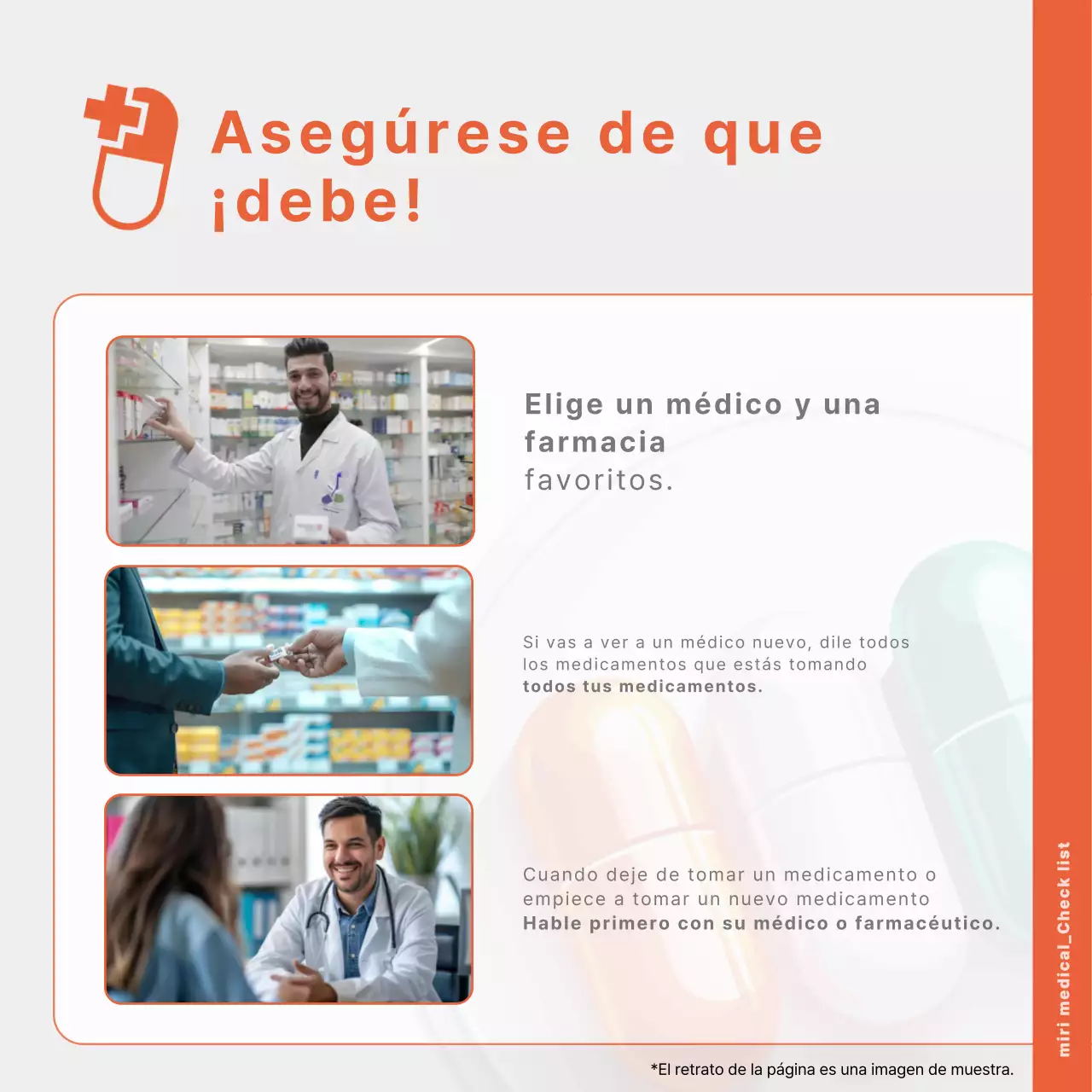 Una guía sencilla y de color naranja para utilizar correctamente los medicamentos