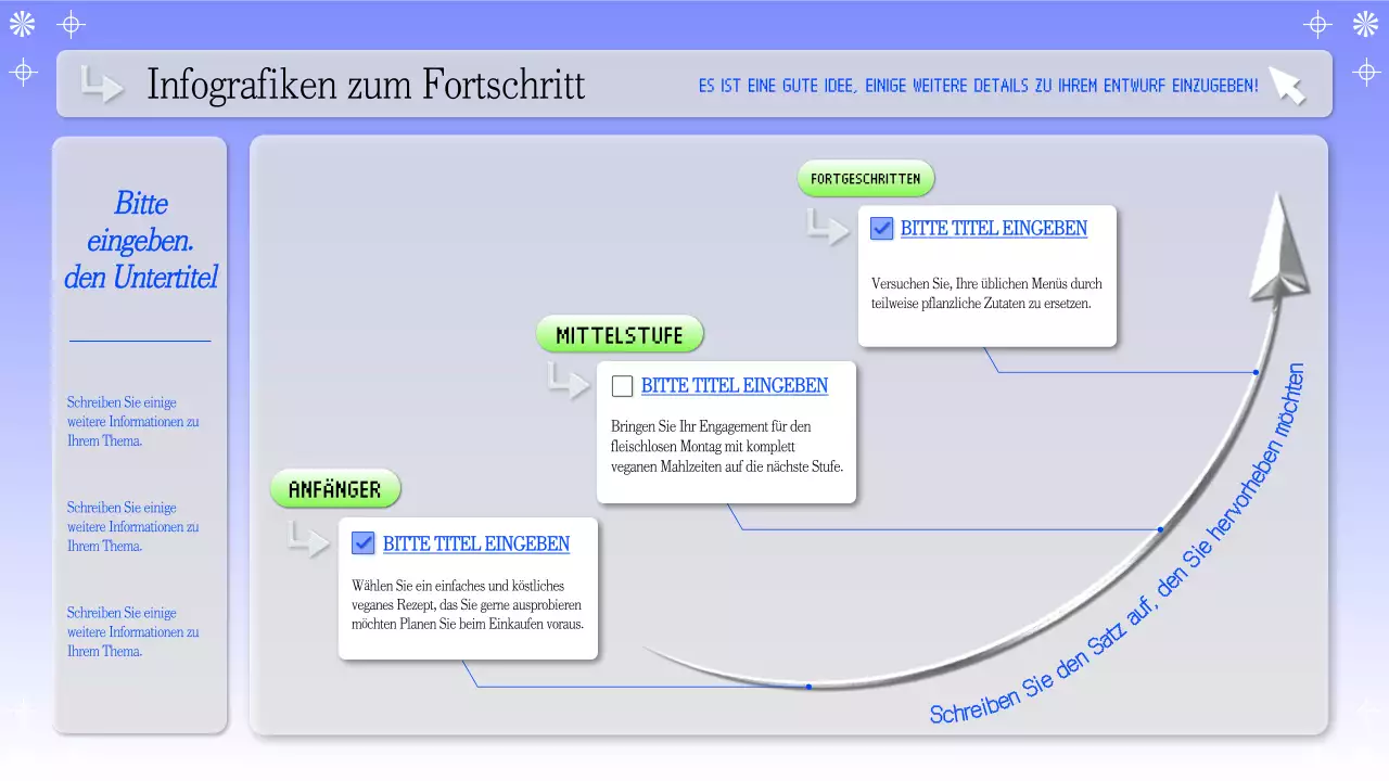 Blaue und graue einfache Fortschrittsinfografik Layout
