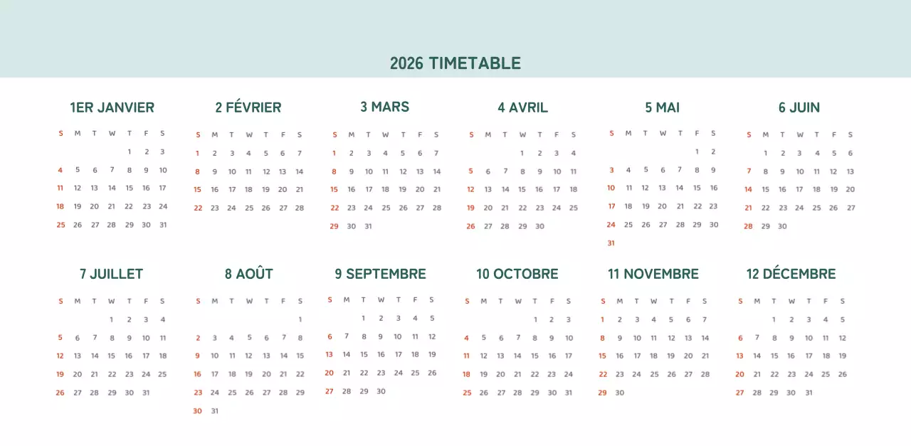 Calendriers avec illustrations colorées et émotionnelles