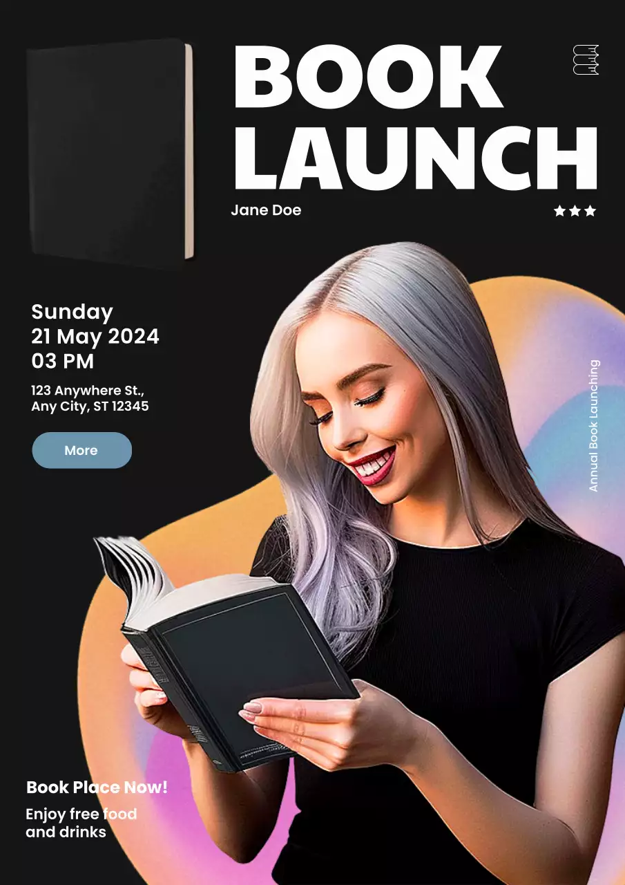 Black Modern Book Event Poster