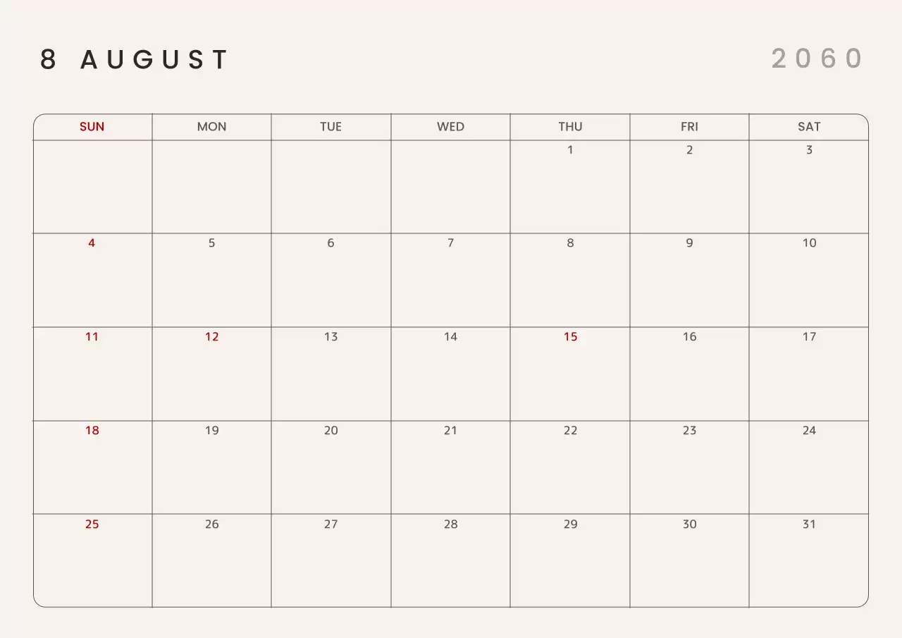ベージュ シンプル カレンダー 予定表 ポスター