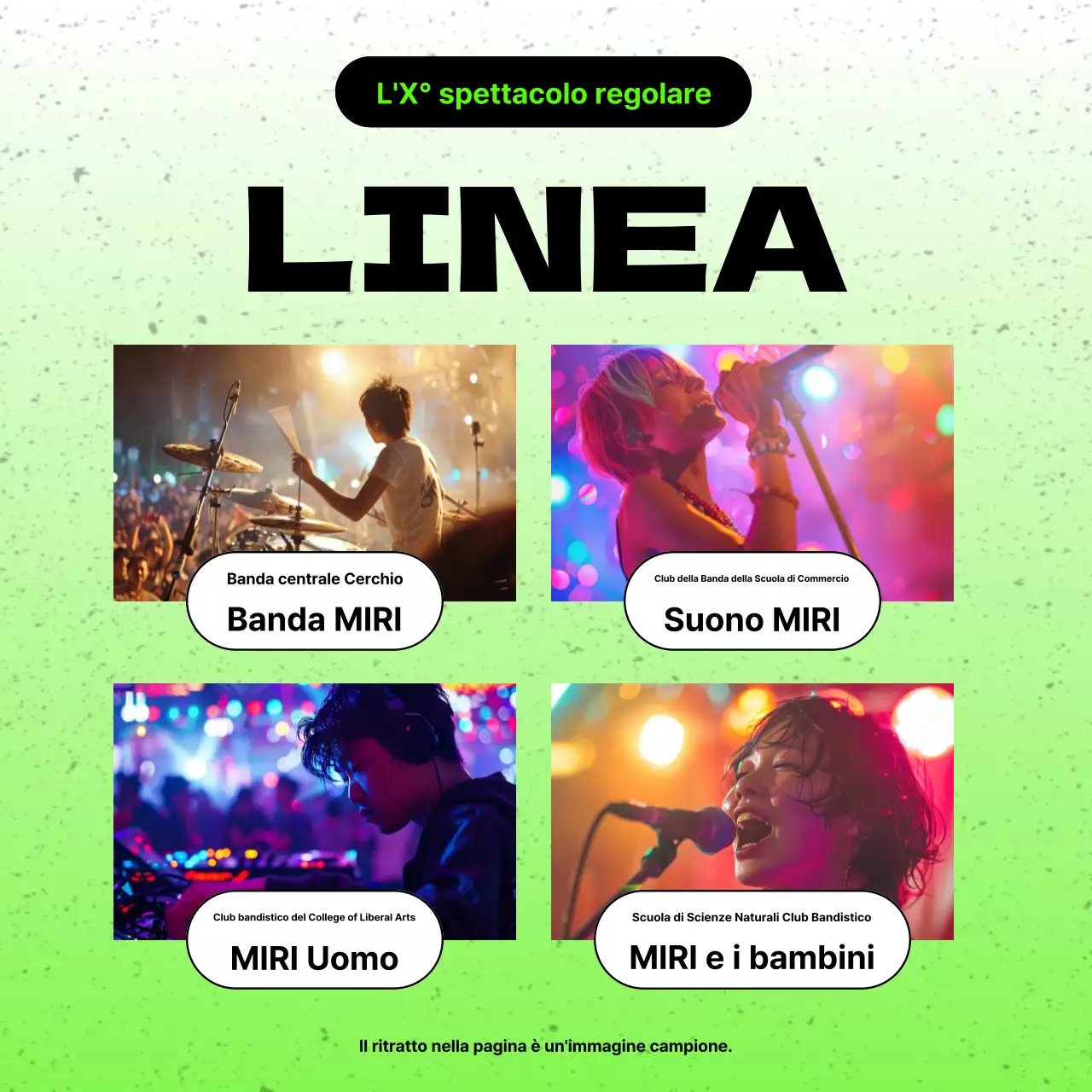 Promuovere le esibizioni regolari dei club universitari nero-verdi alla moda