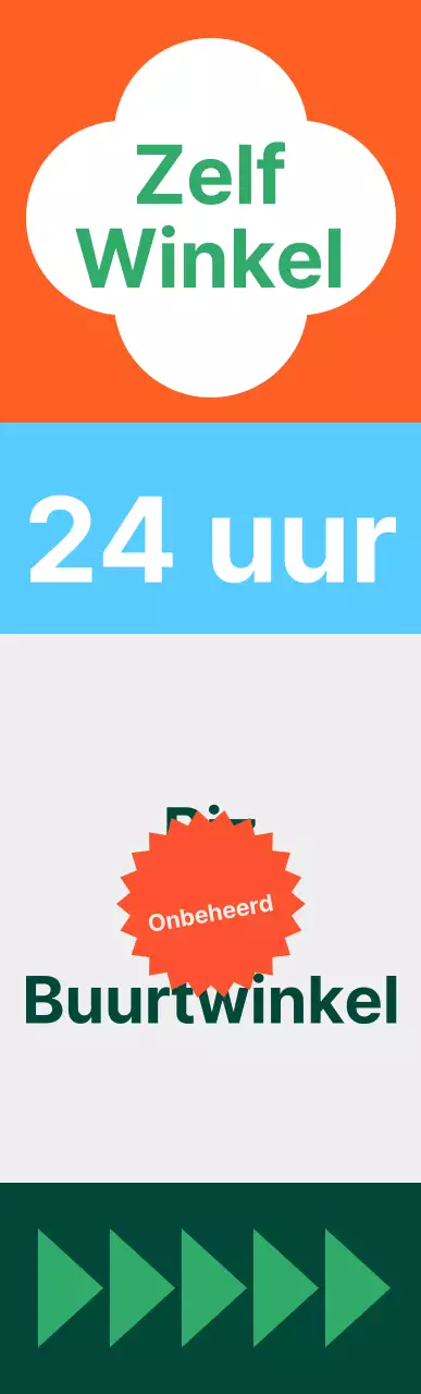 Vierkant middelgroot verkeersbord met levendig gekleurd patroon