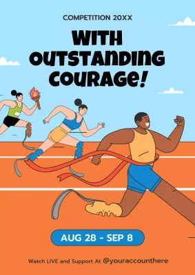 Blue Retro Sports Announcement Poster