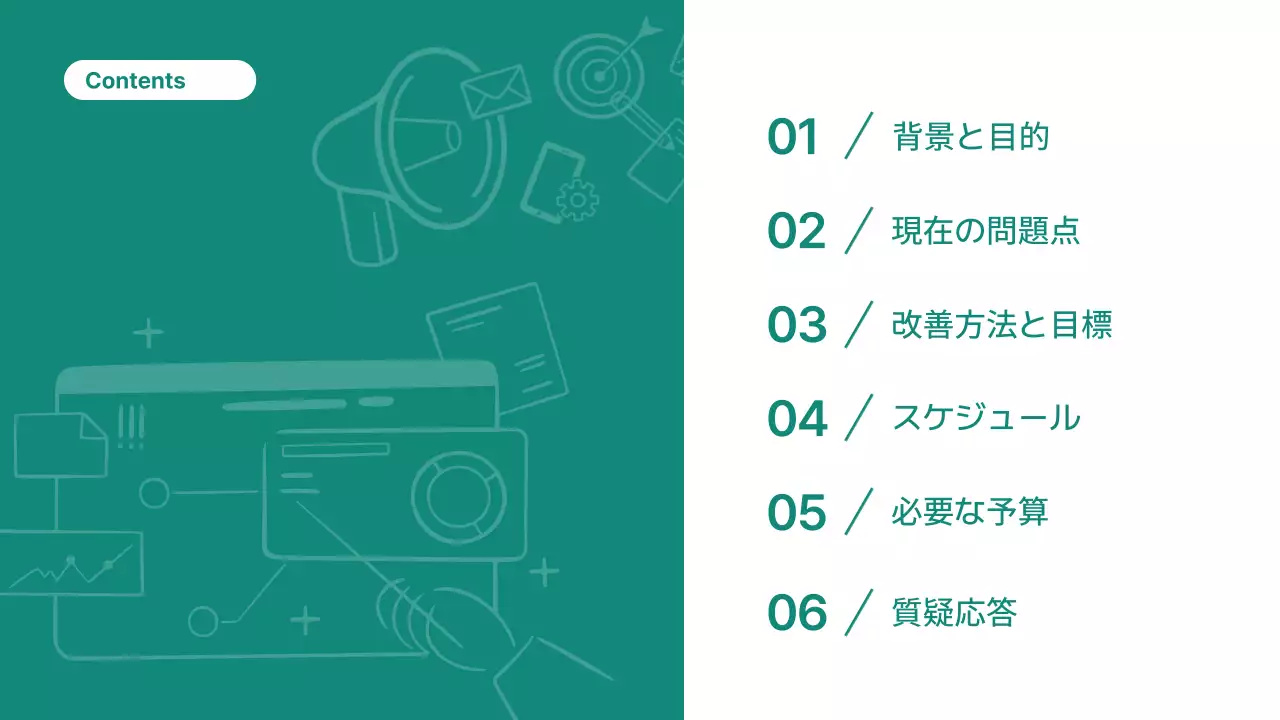 緑 シンプル ビジネス 提案書 プレゼンテーション