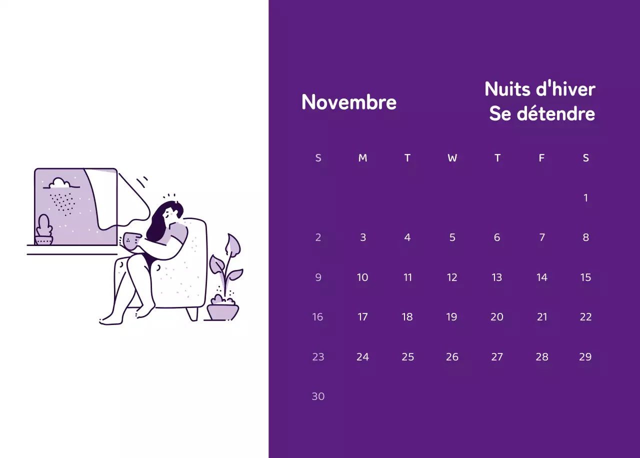 Calendriers avec illustrations colorées et émotionnelles