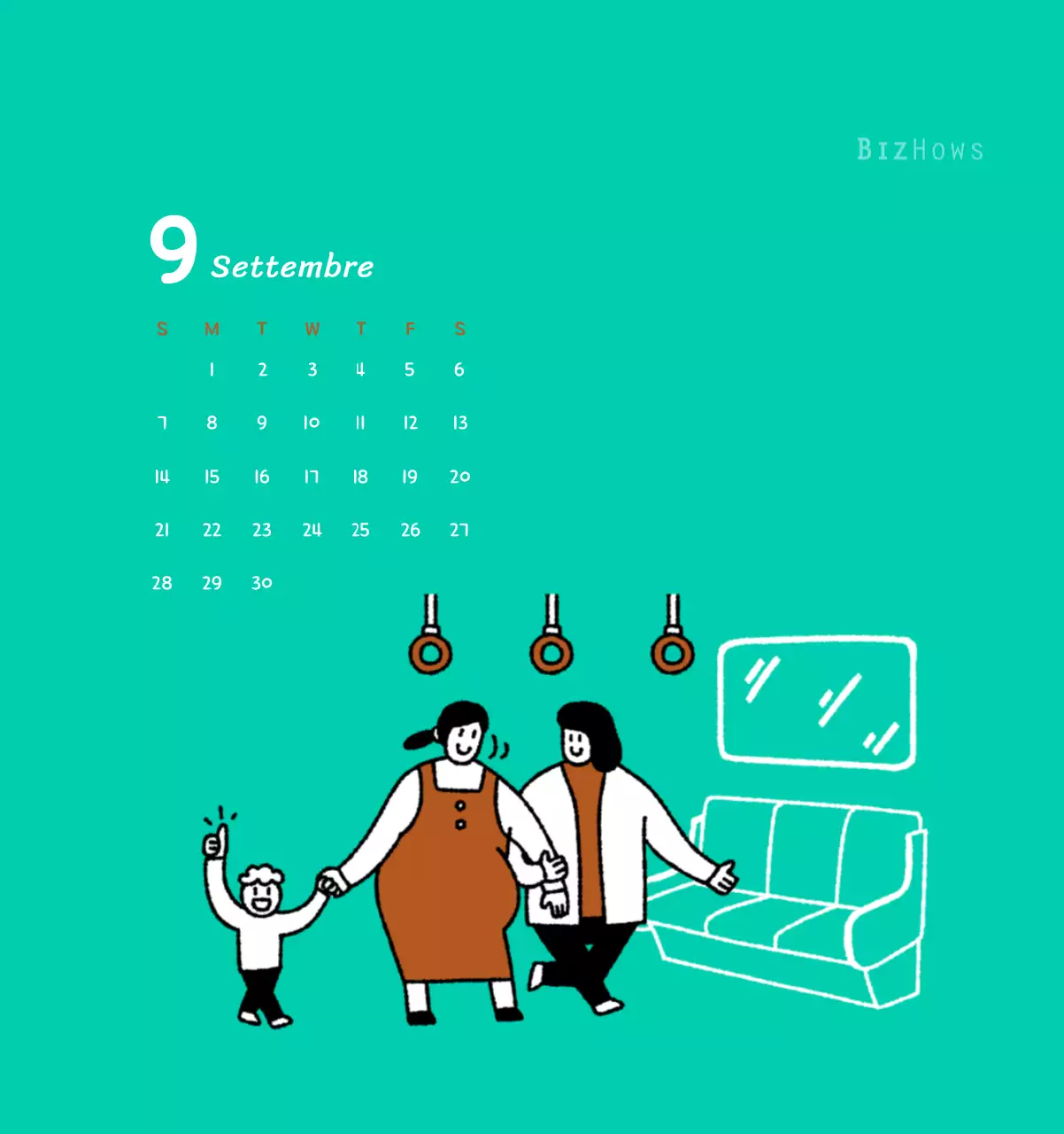 Calendario di Capodanno con simpatiche illustrazioni