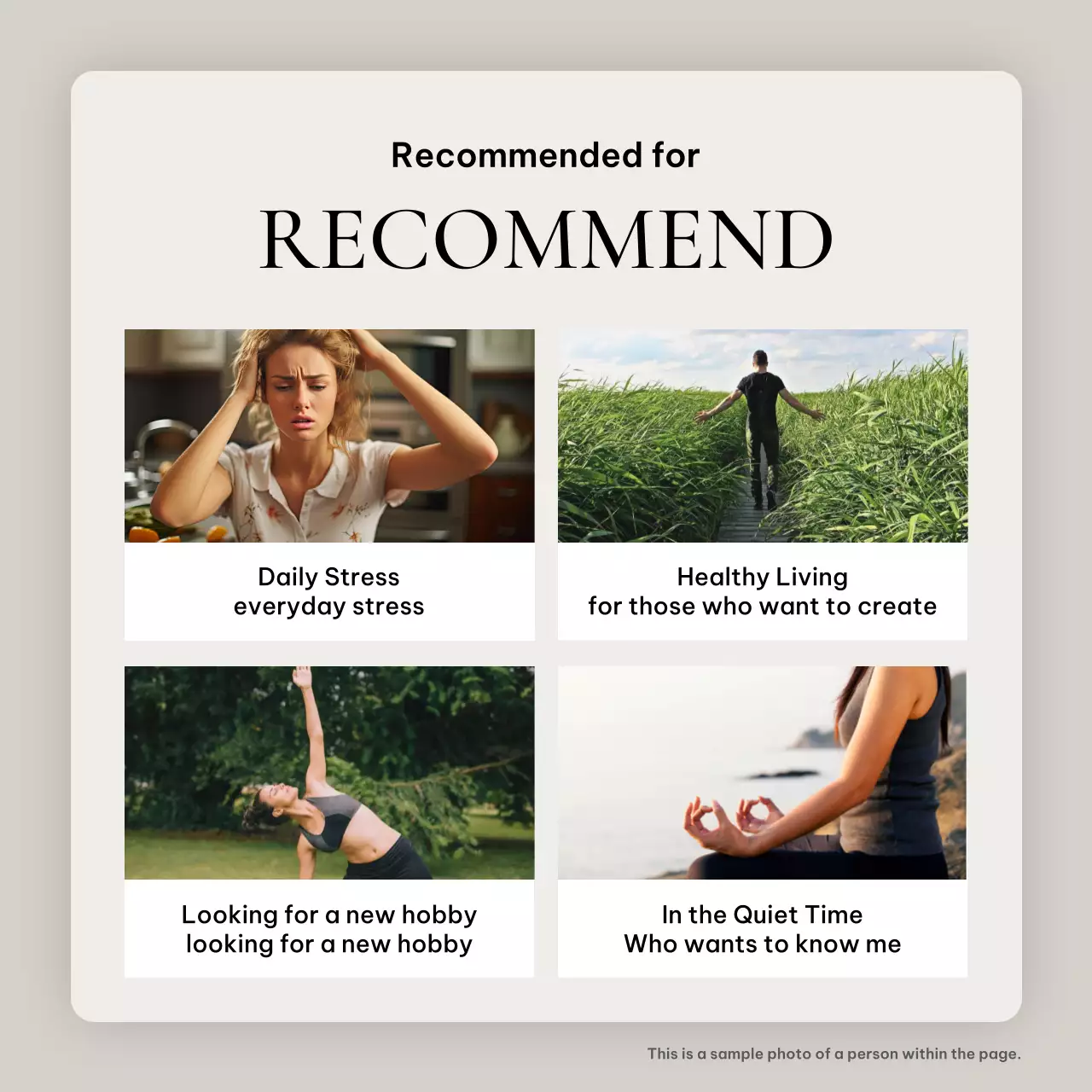 Promote modern yoga in beige