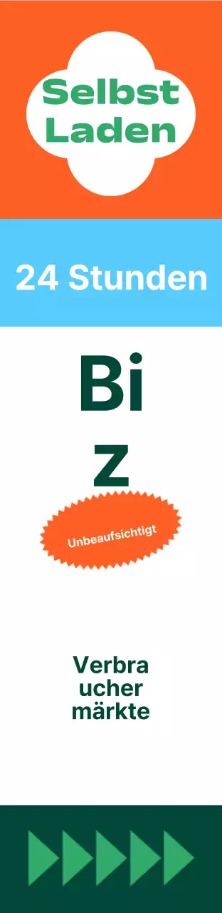 Lebendig gefärbtes und gemustertes, quadratisches Ladenschild im Großformat