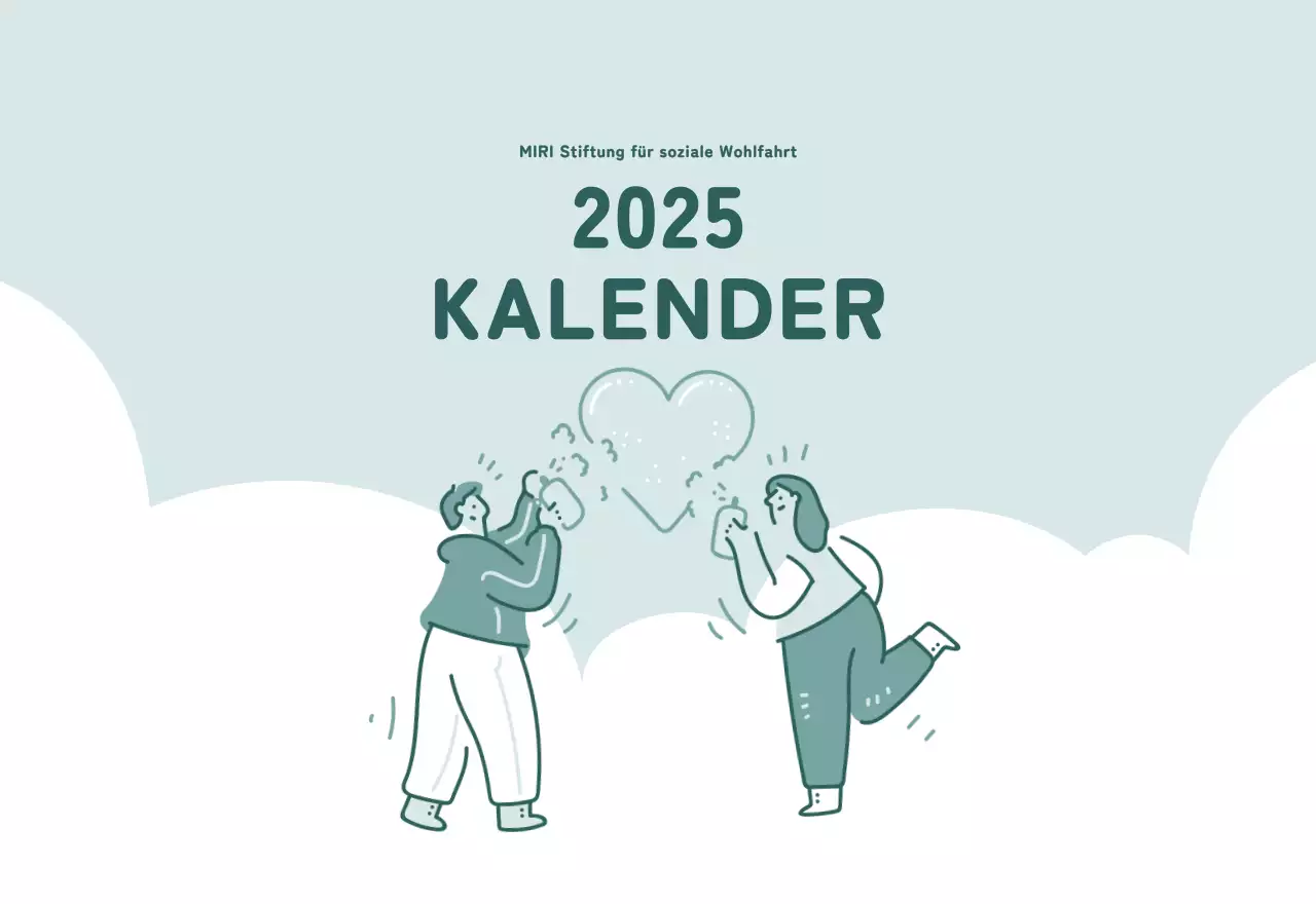 Kalender mit farbenfrohen und emotionalen Illustrationen