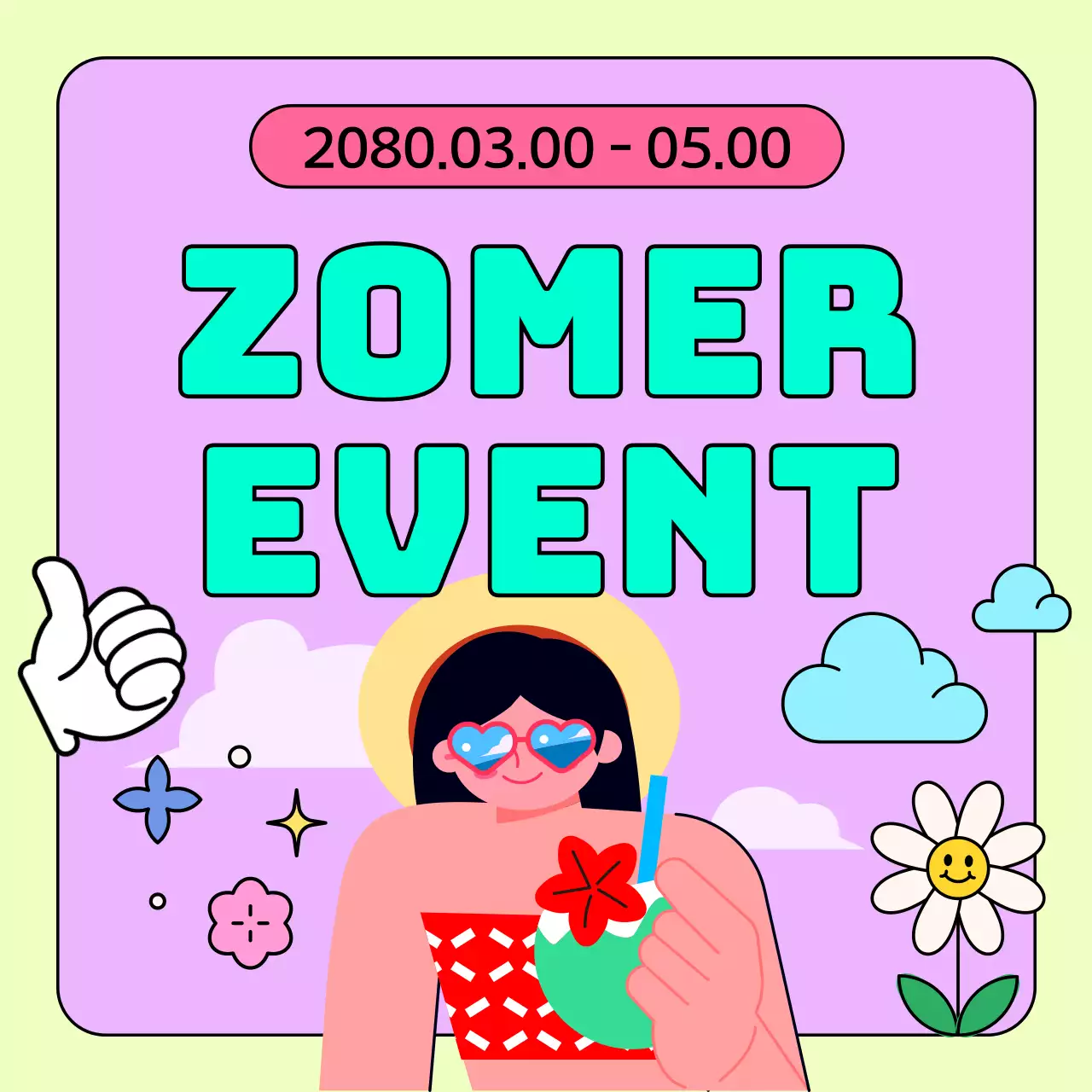 Een overzicht van kitscherige zomerevenementen in lichtblauw en roze