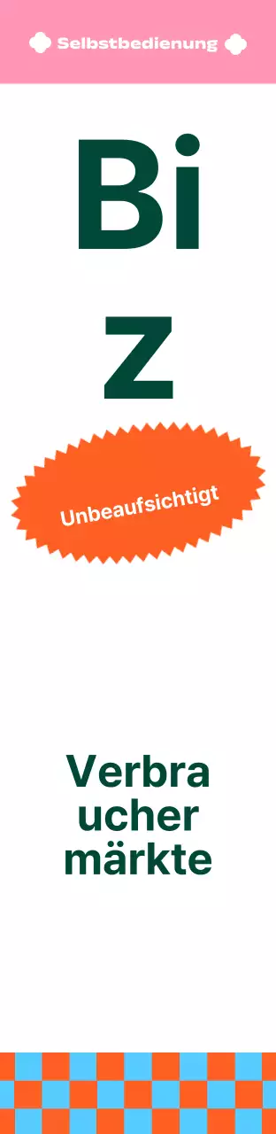 Lebendig gefärbtes und gemustertes, quadratisches Ladenschild im Großformat