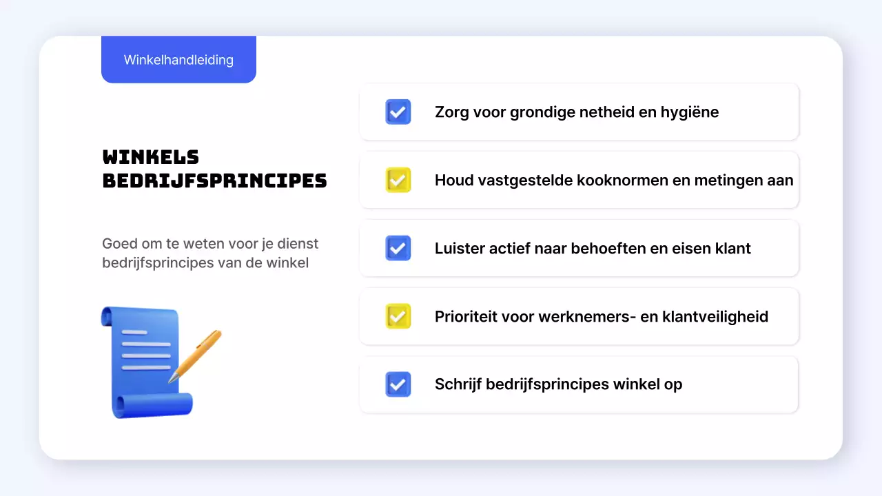 Een handleiding voor eenvoudige blauwe en gele winkelnormen