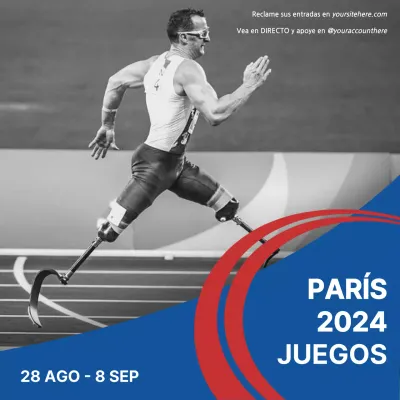 Un atrevido anuncio azul y rojo para los Juegos Olímpicos de París 2024