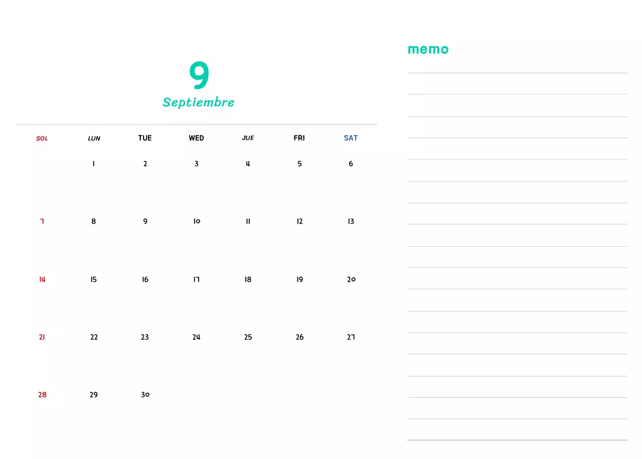 Calendario de Año Nuevo con simpáticas ilustraciones