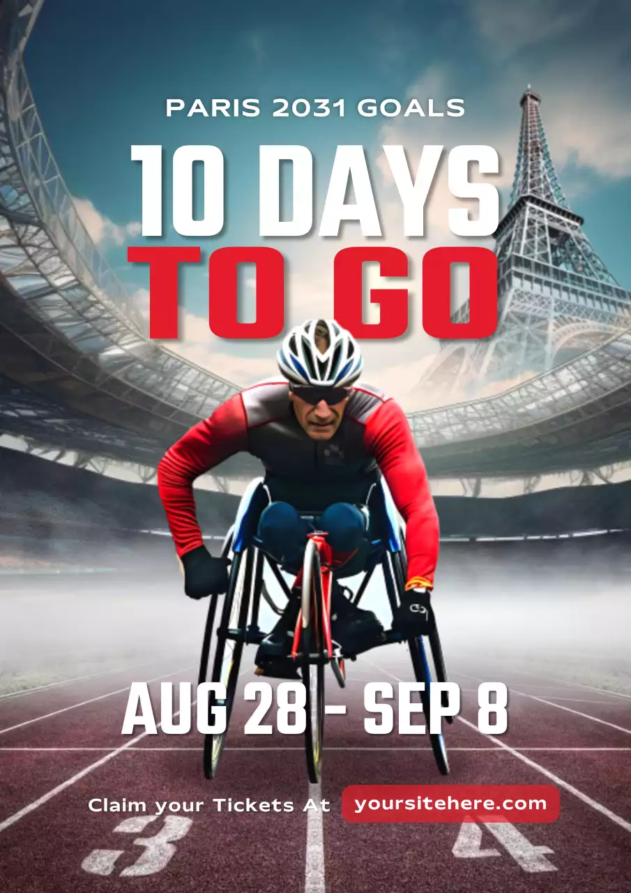 Red Modern Sports Announcement Poster