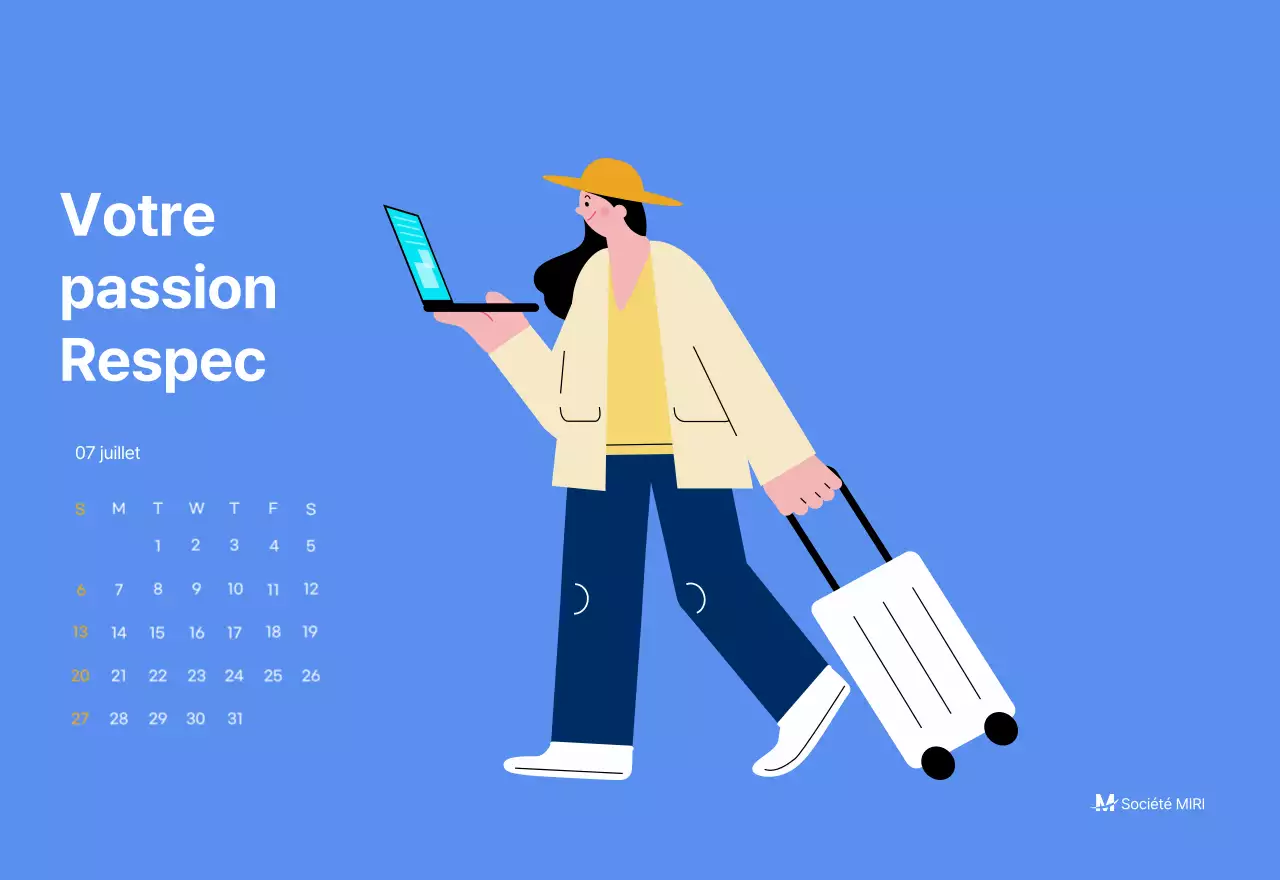 Calendrier de motivation avec des illustrations énergiques et des citations positives sur un fond bleu clair