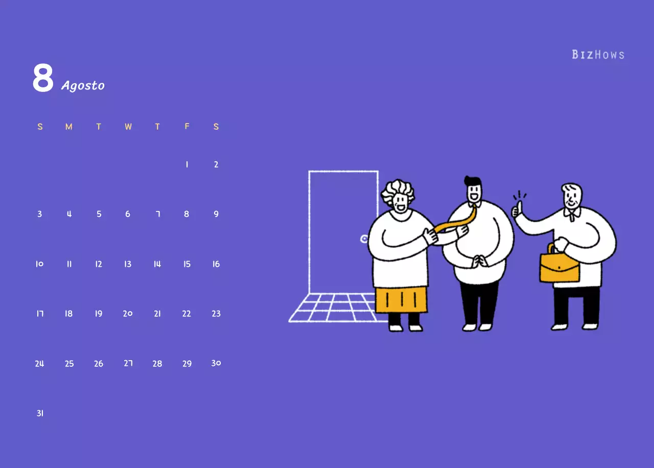 Calendario de Año Nuevo con simpáticas ilustraciones