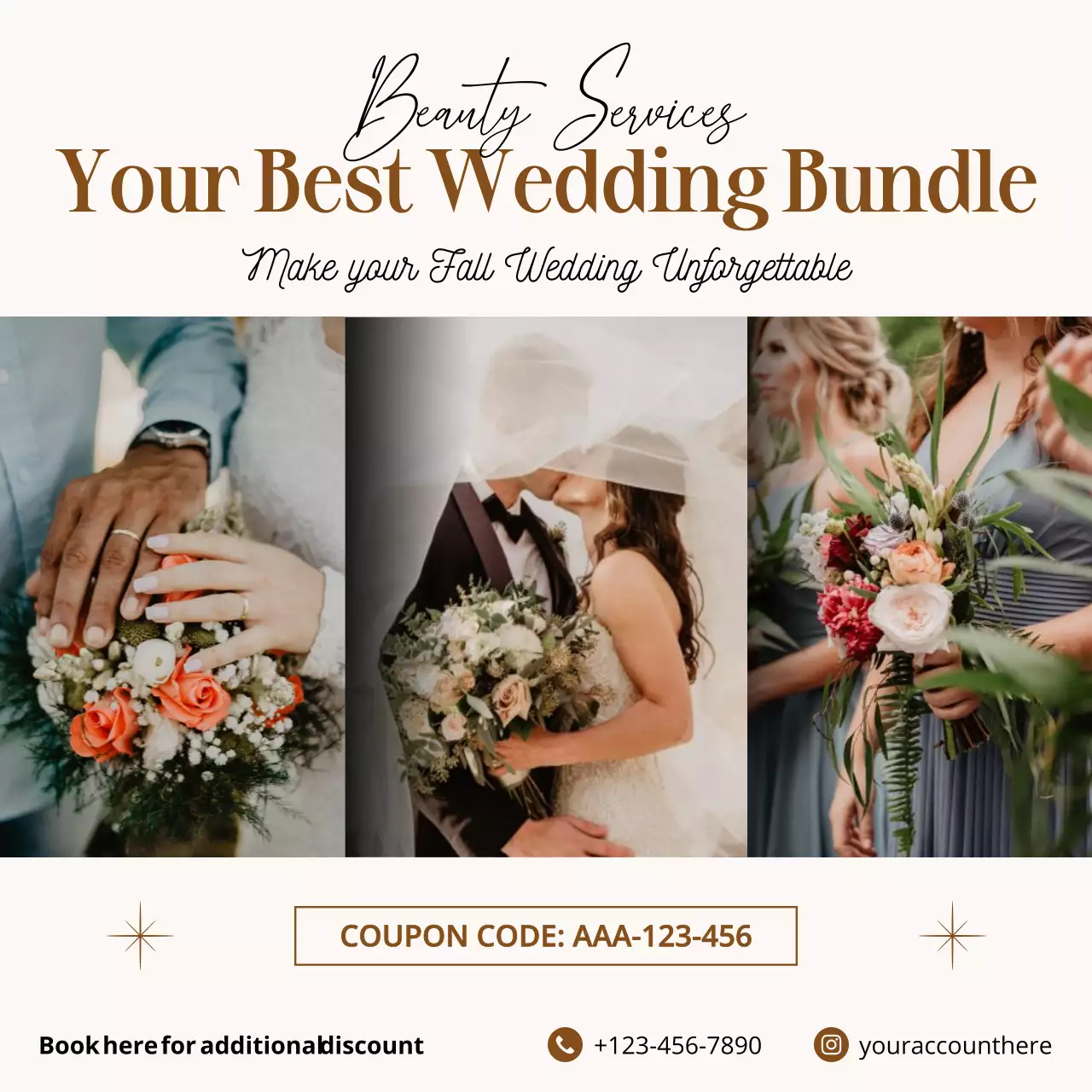 Beige Elegant Wedding Promotion Social Media Post