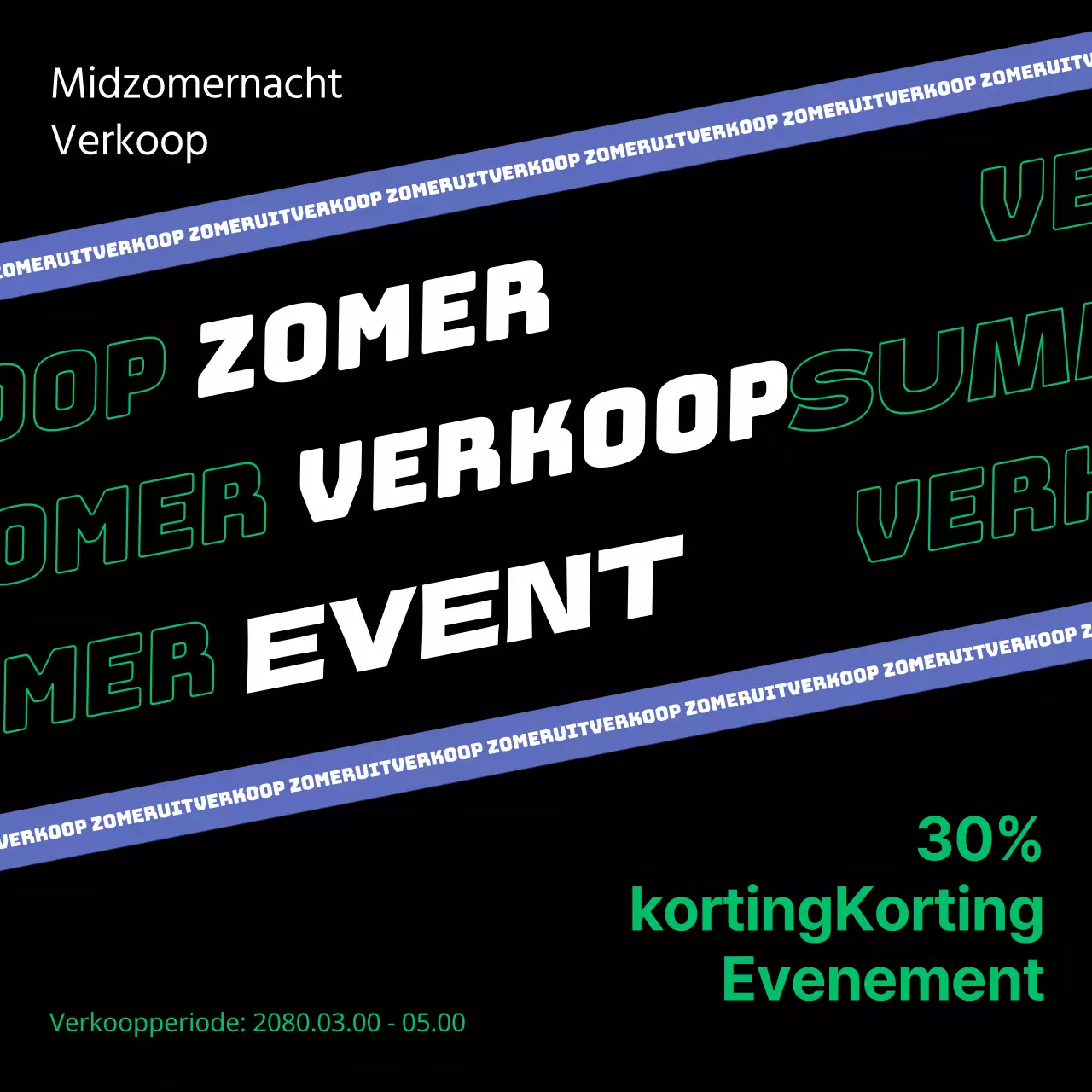 Een collectie zomerse uitverkoop met paarse en groene accenten